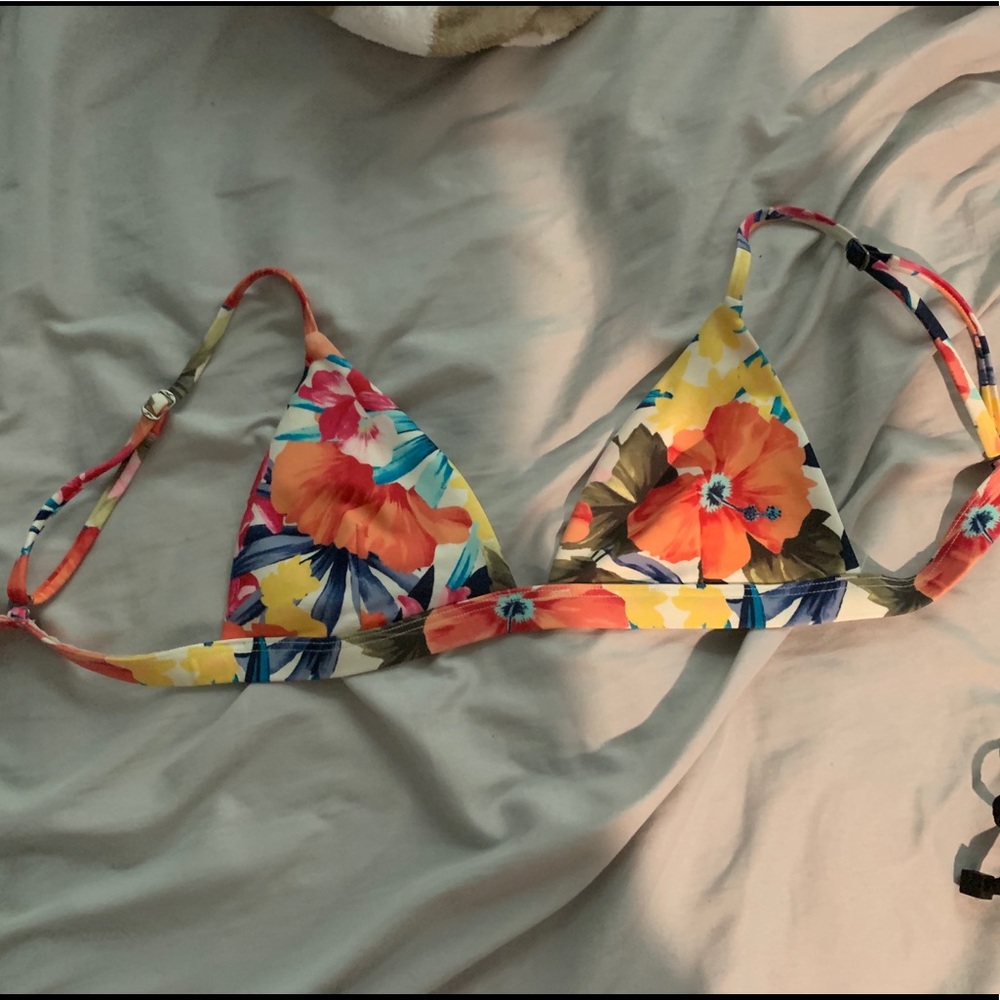 floral hollister bikini top
